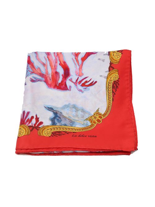 foulard in seta stampa coralli La Dolce vista | FOULARDMARINOROSSO